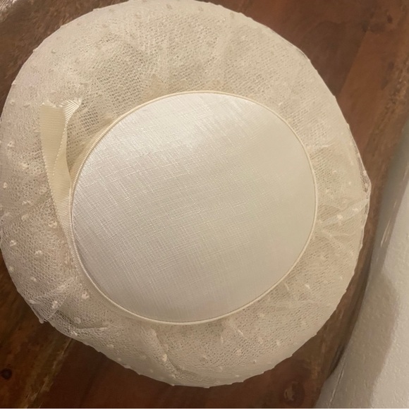 True Vintage Ivory Fascinator Hat 1950s–1960s Sinamay Millinery Base - Picture 7 of 9